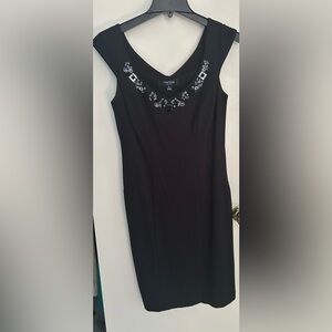 Tahari Classic Black Midi Dress